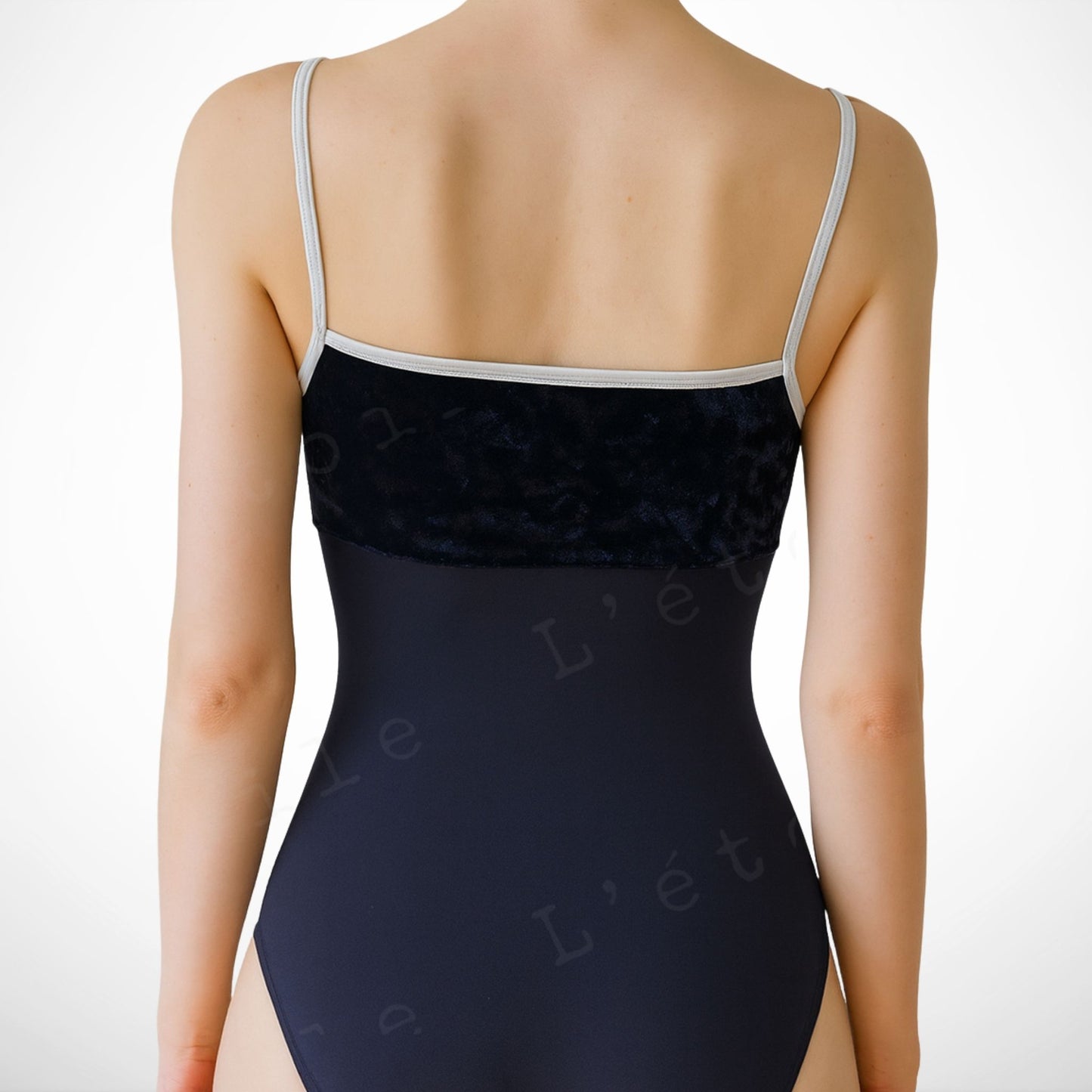 Twilight Ballet Leotard – Velvet Bust Panel with White Binding | Premium Nylon Blend by L’étoile