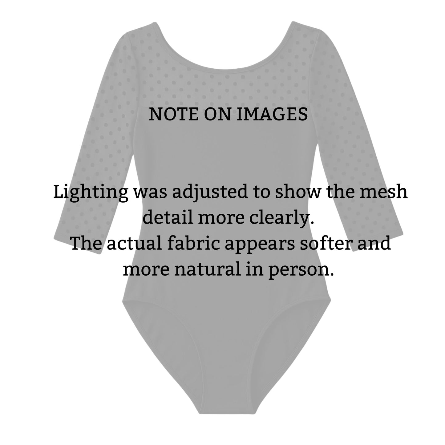 L’étoile Sophia Ver.II Leotard —Sheer Dotted Mesh Overlay 3/4 sleeves Leotard