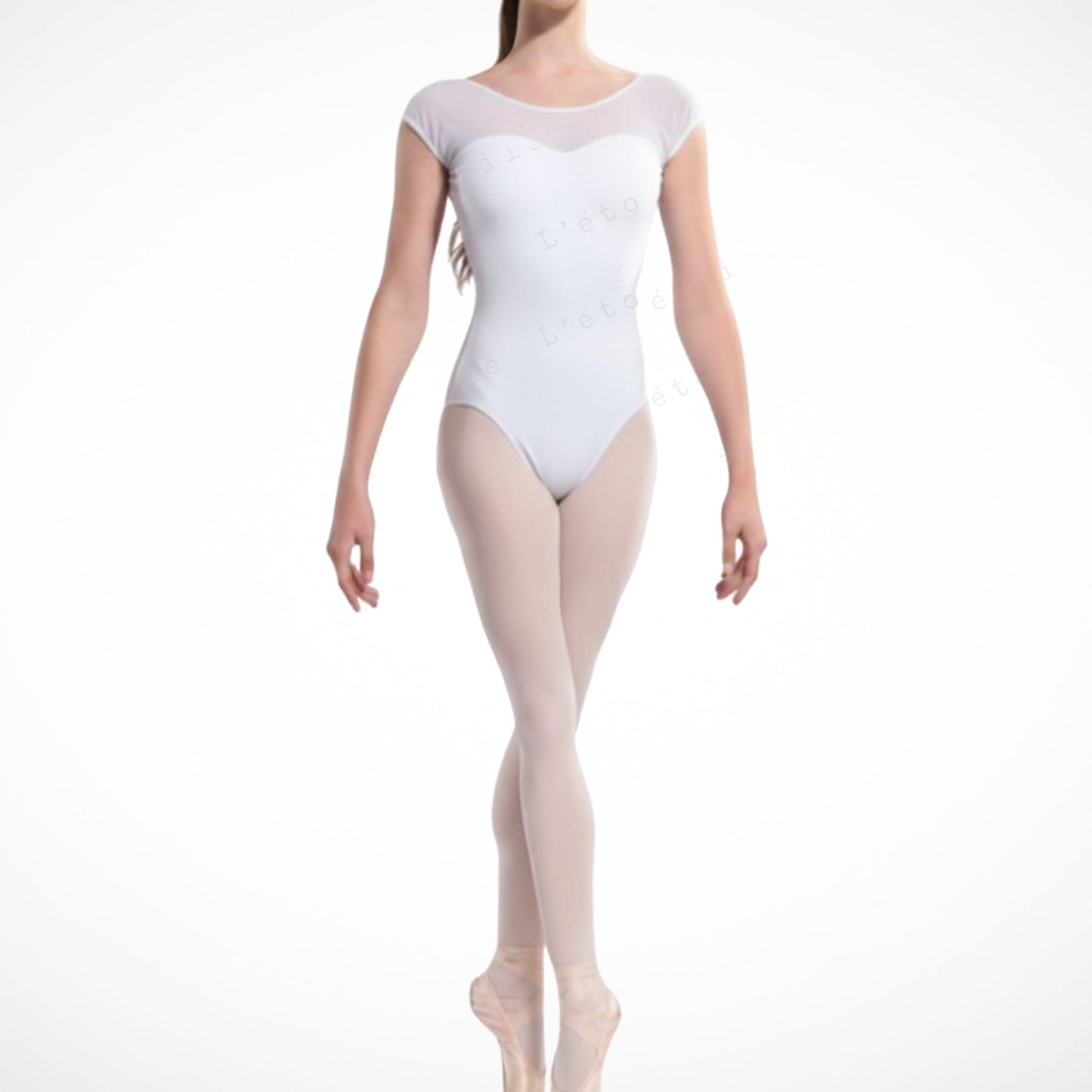 La Fille Mal Gardée Ballet Leotard – Black & White Short Sleeves | Premium Dancewear by L’étoile