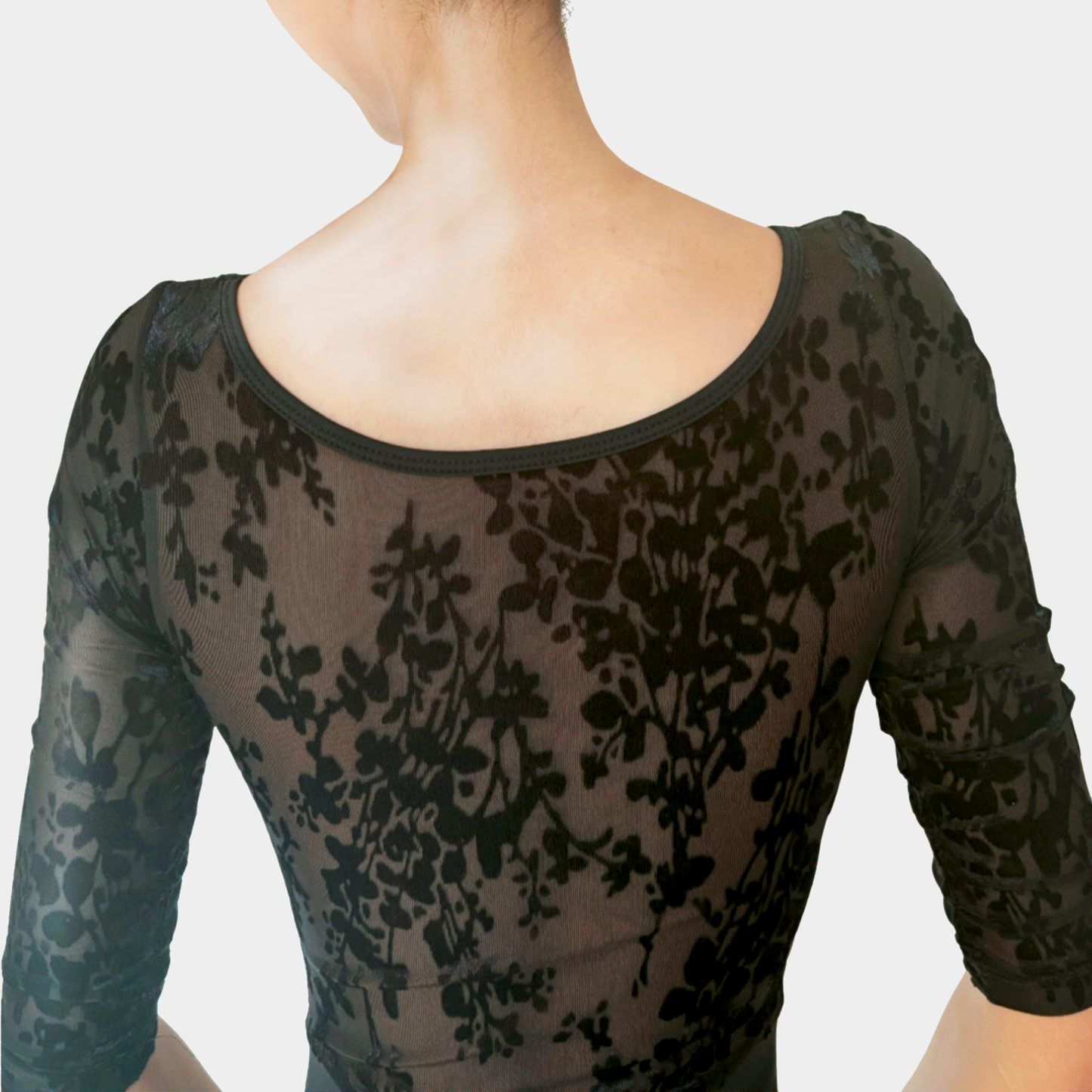 Jennie Ballet Leotard – Velvet Black Wine with 3/4 Sleeves | Premium Dancewear by L’étoile
