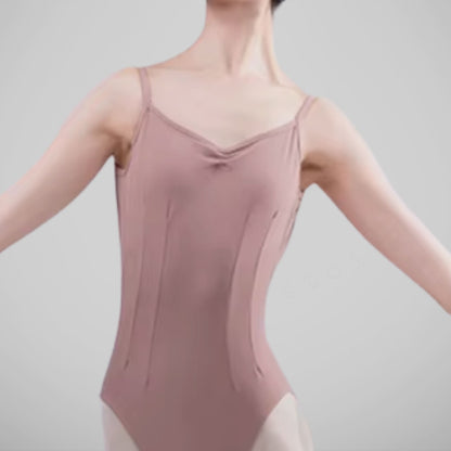 L-101 Basic Camisole Leotard by L’étoile — made from signature 79/21 stretch fabric with adjustable drawstrings at the bust and back for a customized, elegant fit.