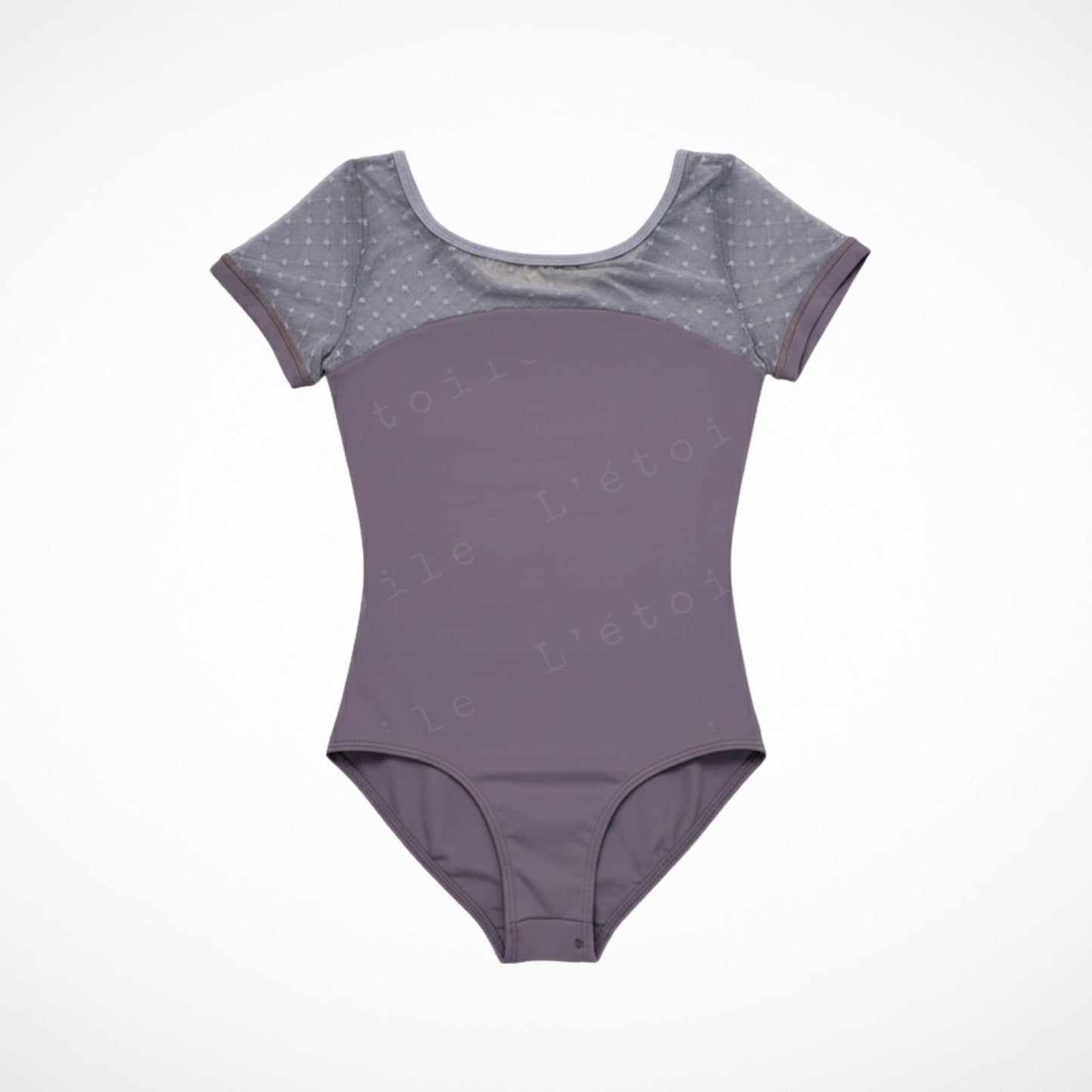 Sophia Ballet Leotard – Tiny Heart Pattern Mesh in Classic Black Purple White | Premium Dancewear by L’étoile