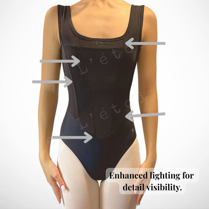 L’étoile Leah Leotard-High-Cut, Square Neck, Sculpting Line Detail