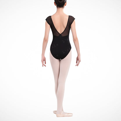 La Fille Mal Gardée Ballet Leotard – Black & White Short Sleeves | Premium Dancewear by L’étoile