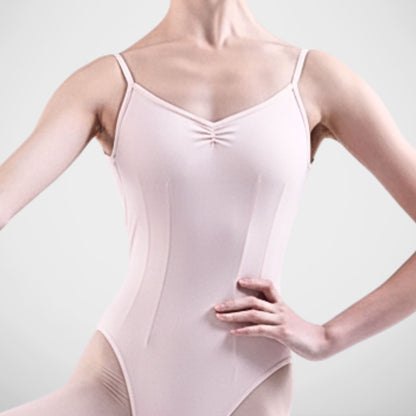 L-101 Basic Camisole Leotard by L’étoile — made from signature 79/21 stretch fabric with adjustable drawstrings at the bust and back for a customized, elegant fit.