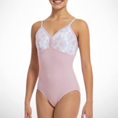 Model wearing Bella Toile De Jouy leotard — limited pre-order piece with complimentary matching skirt.