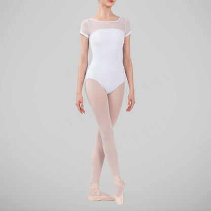 Sophia Ballet Leotard – Polka Dot Mesh Back in Classic Black Purple White | Premium Dancewear by L’étoile