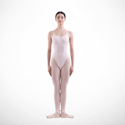 L-101 Basic Camisole Leotard by L’étoile — made from signature 79/21 stretch fabric with adjustable drawstrings at the bust and back for a customized, elegant fit.