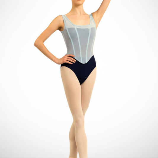 L’étoile Leah Ballet Leotard in Blue Storm with High-Cut Silhouette – Premium Dancewear”